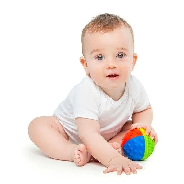 CaaOcho Natural Rubber Rainbow Sensory Ball Small 8cm Baby Bath Toys 3m+
