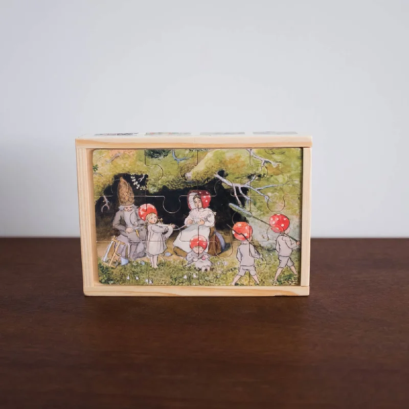 NEW Elsa Beskow Wooden Puzzle Set with Wooden Box