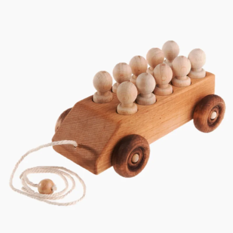 NEW Heirloom Pull Along Car with Pegs- Natural
