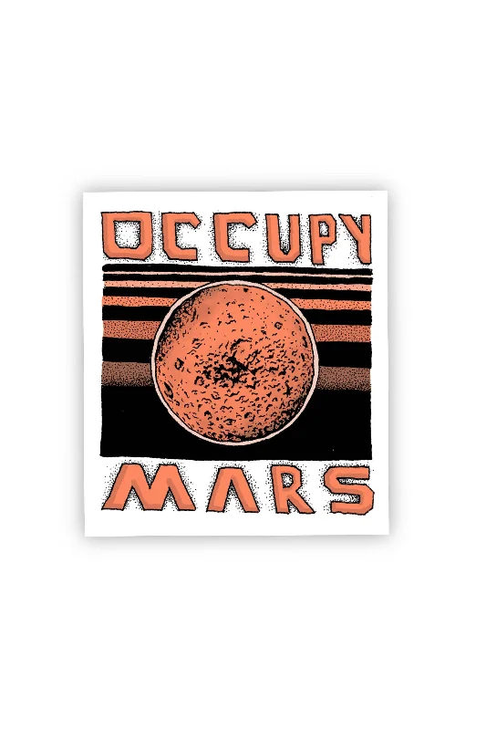 Occupy Mars Orange Space Sticker