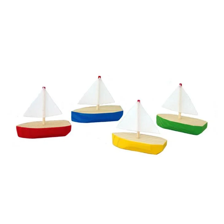 Ogas wooden micro glider sail boat - yellow