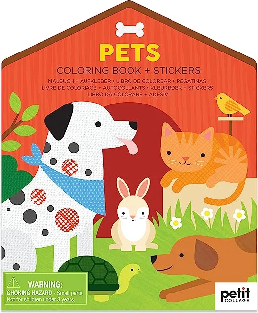 Pets Coloring Book and Sticker Book