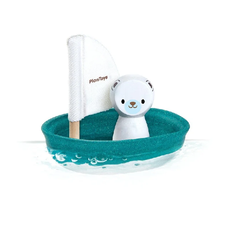 Plan Toys polar bear sailing boat