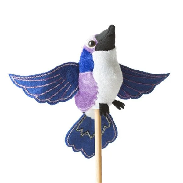 Purple & Blue Hummingbird Finger Puppet (1+)