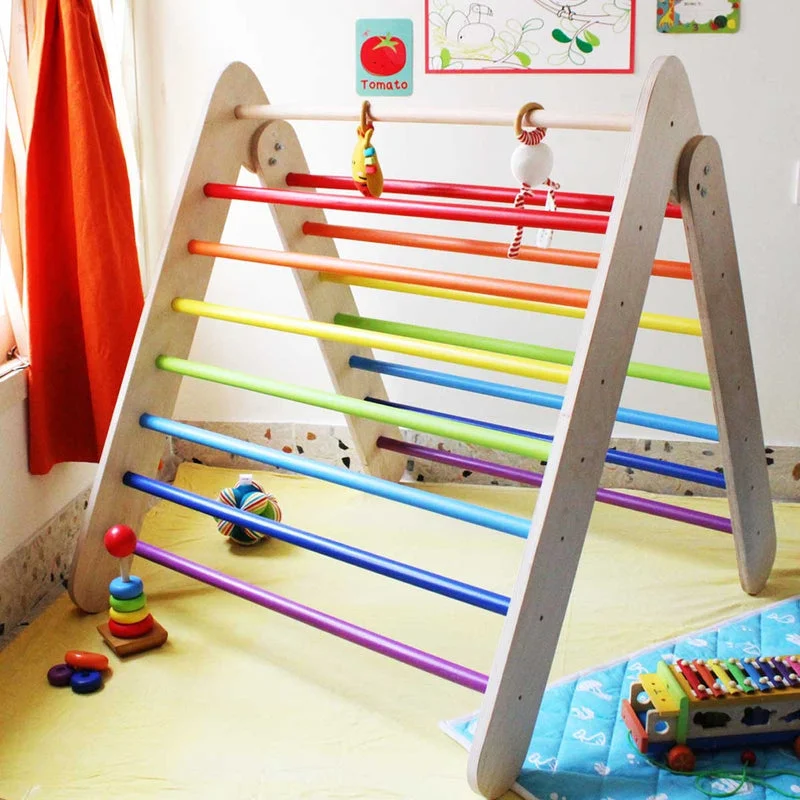 Wooden Rainbow Pikler Triangle