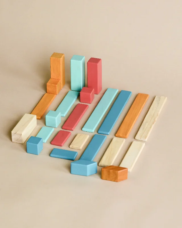 Tegu 24 Piece Magnetic Wooden Block Set - Sunset