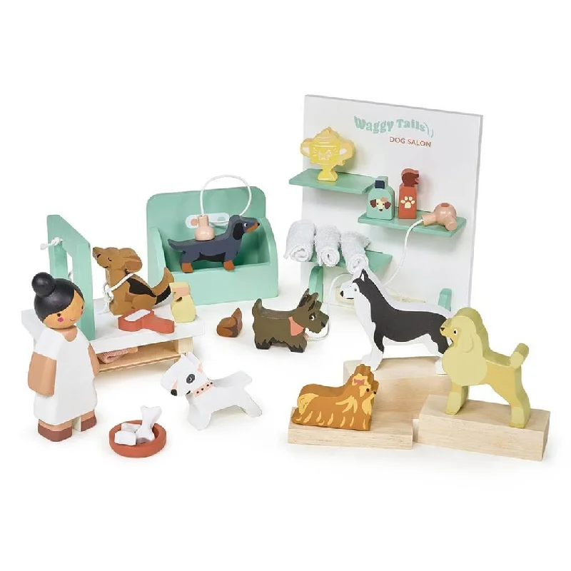 Waggy Tails Wooden Dog Salon