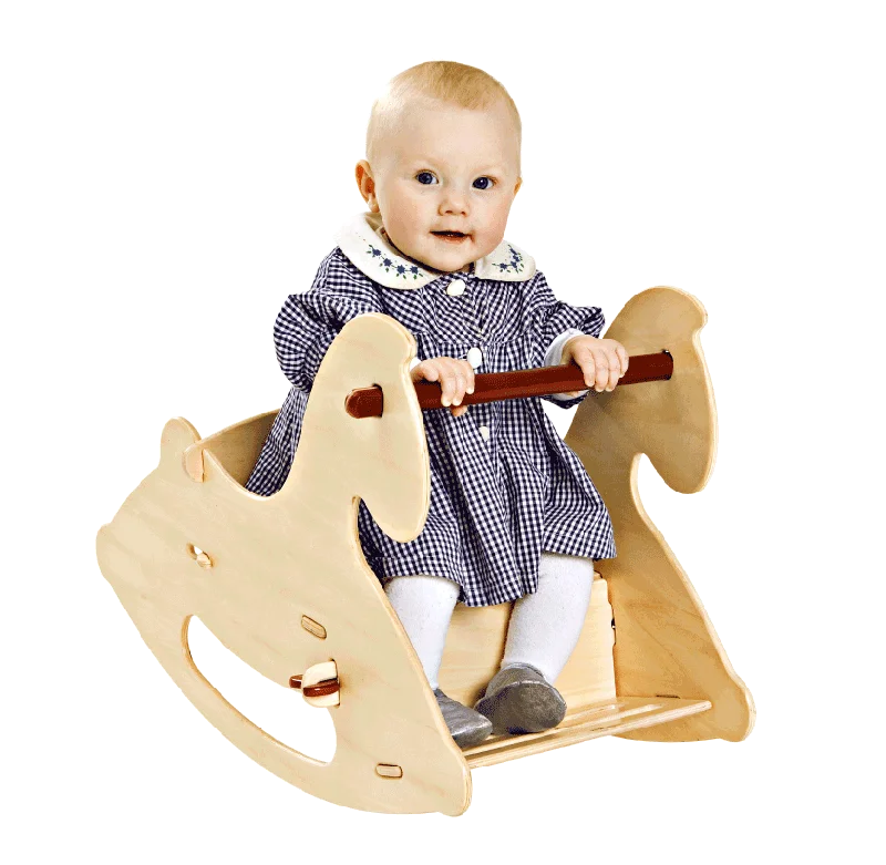 Wooden Rocking Horse - Natural Wood