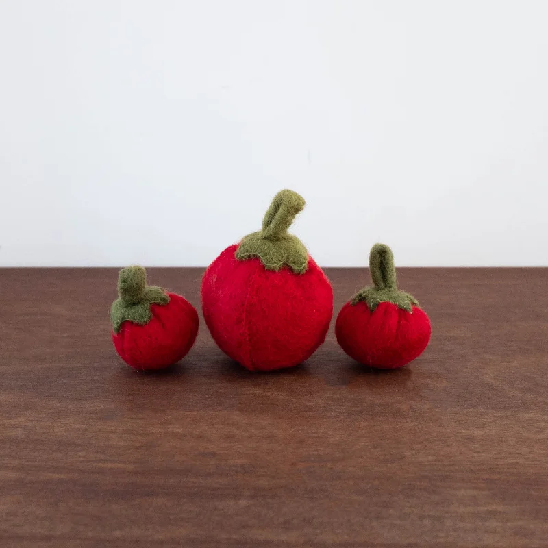 Wool Felt Food Toy: Tomato 3 pc Set