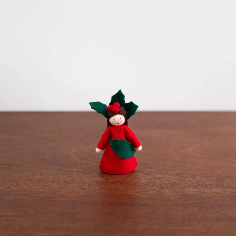 Wool Felt: Holly Berry Fairy Ornament