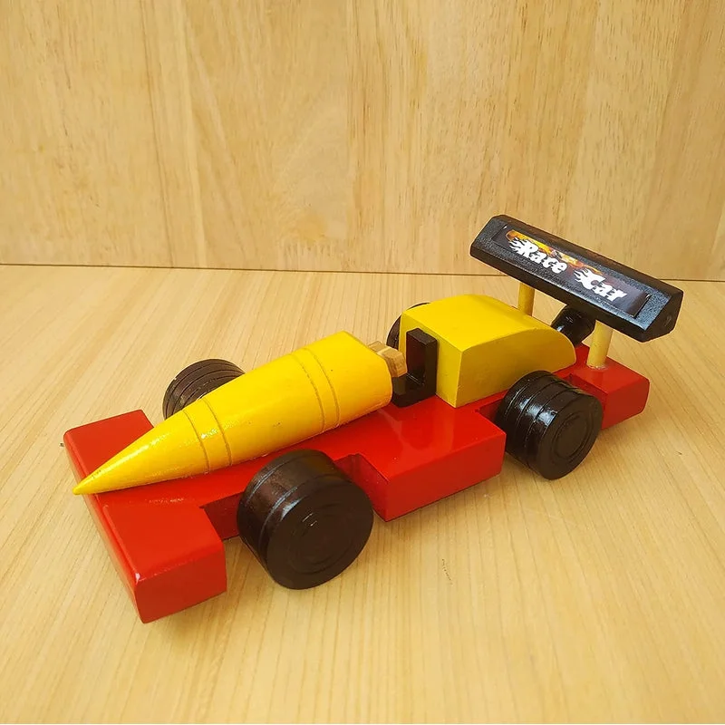 Wooden Formula Racing Car Pull Push