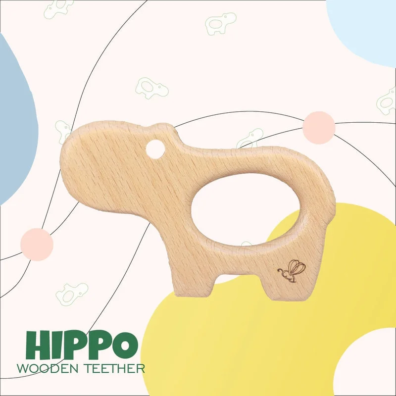 Hippo Wooden Teether